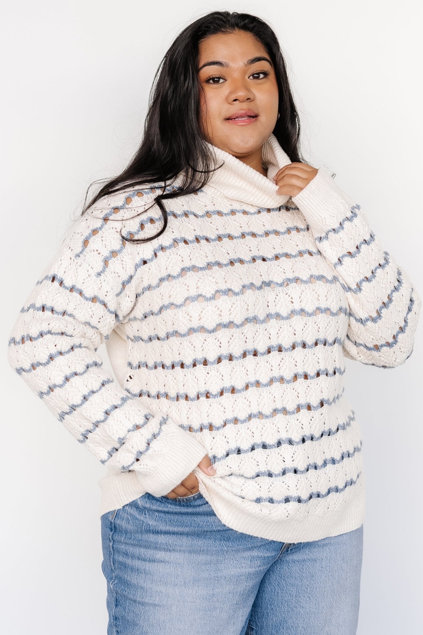 Hollis Knit Sweater | Baltic Born Ivory + Blue