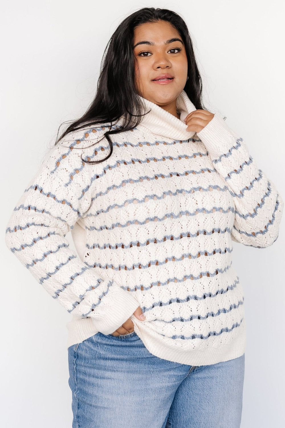 Hollis Knit Sweater | Baltic Born Ivory + Blue