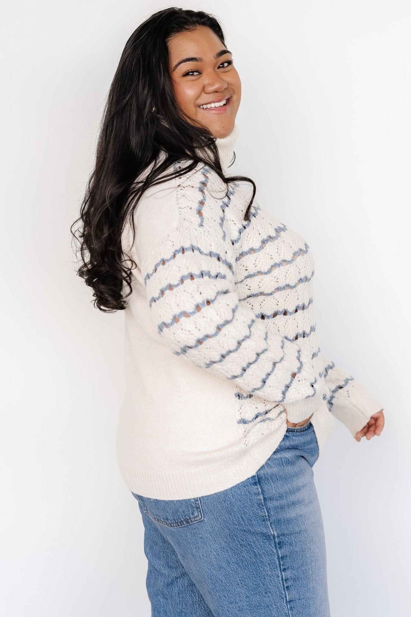 Hollis Knit Sweater | Baltic Born Ivory + Blue