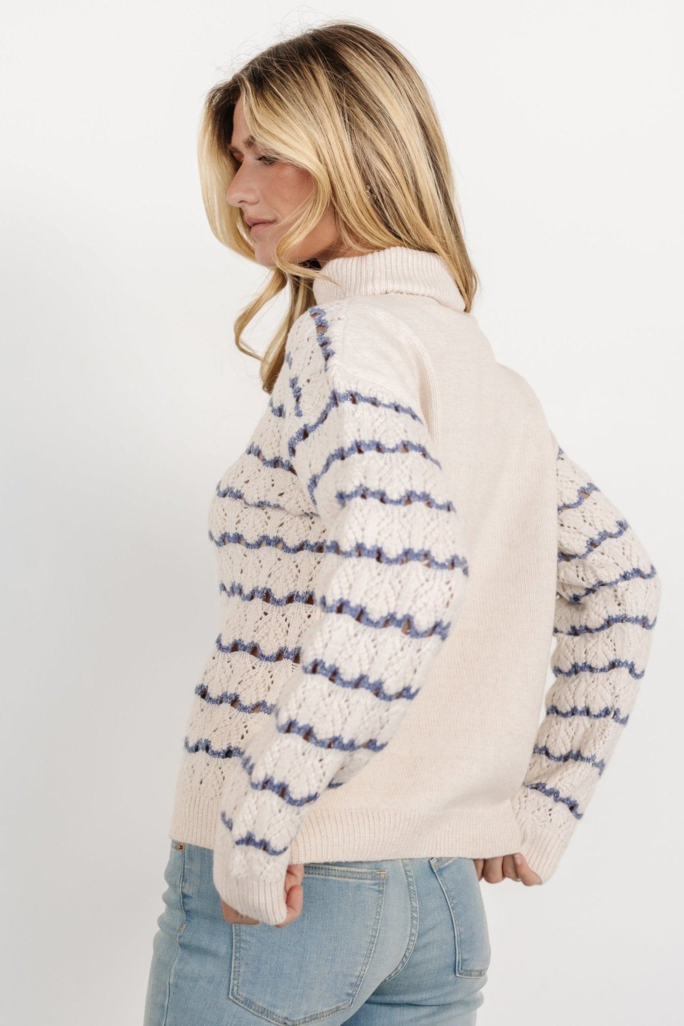 Hollis Knit Sweater | Baltic Born Ivory + Blue