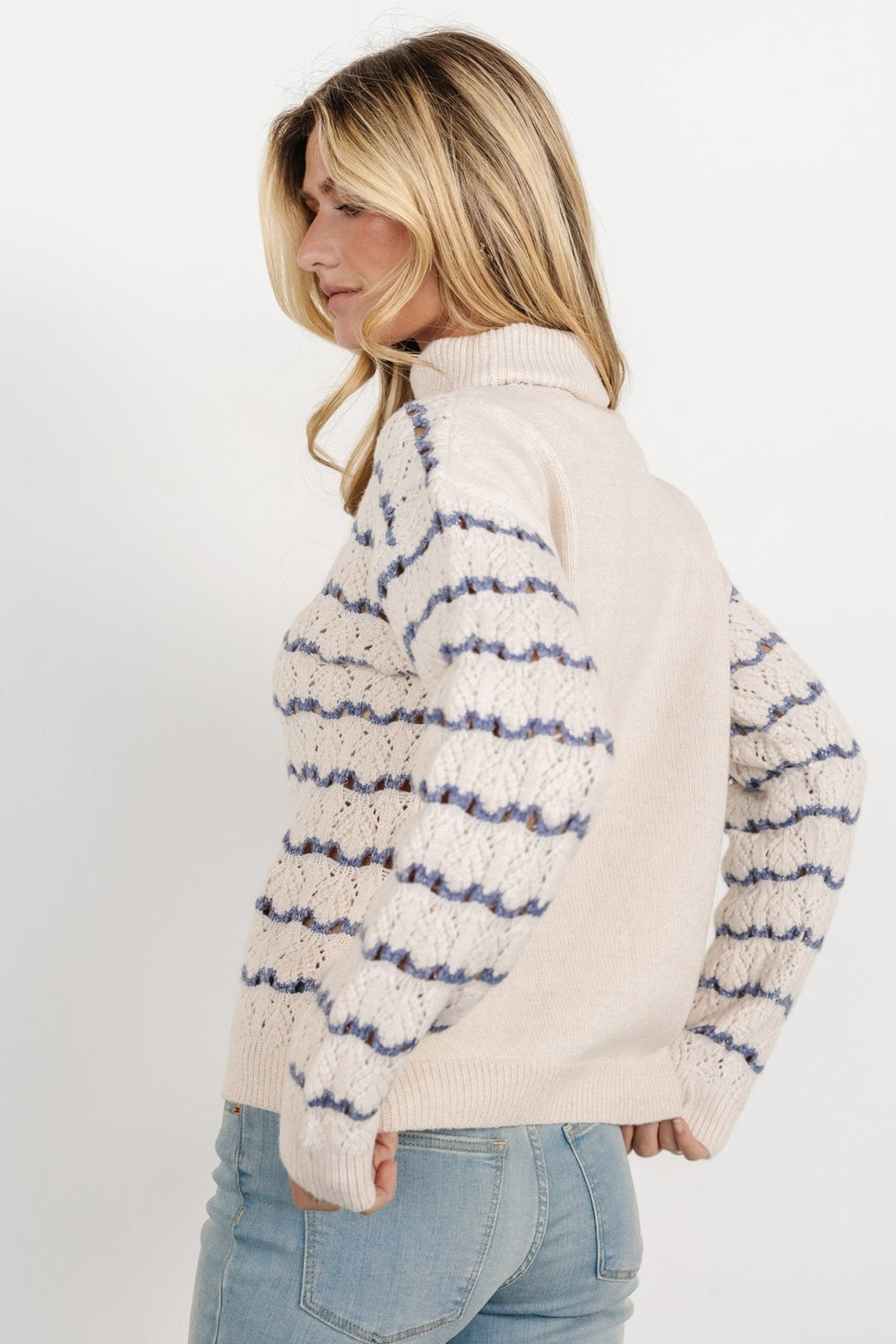 Hollis Knit Sweater | Baltic Born Ivory + Blue