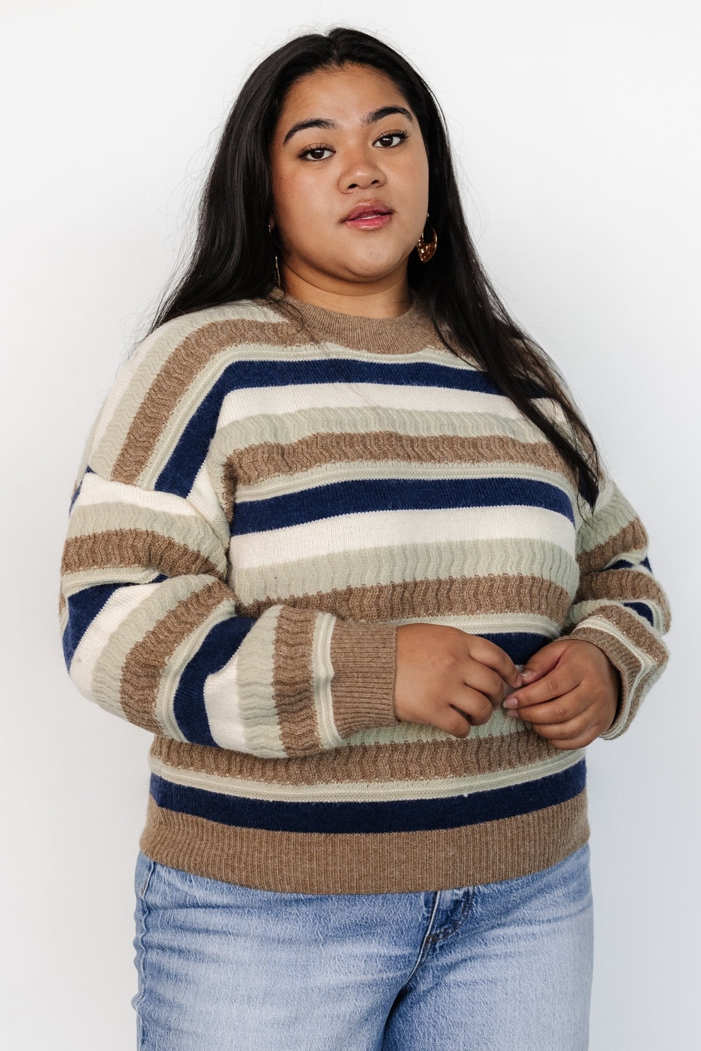 Kira Striped Sweater | Baltic Born Navy + Sage Multi