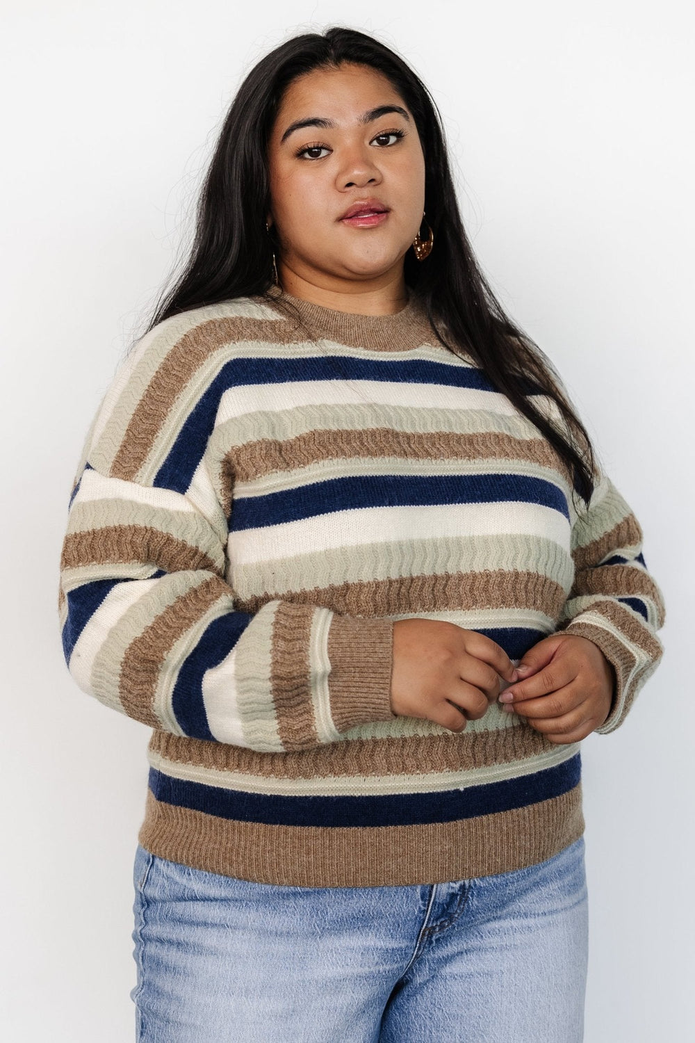 Kira Striped Sweater | Baltic Born Navy + Sage Multi