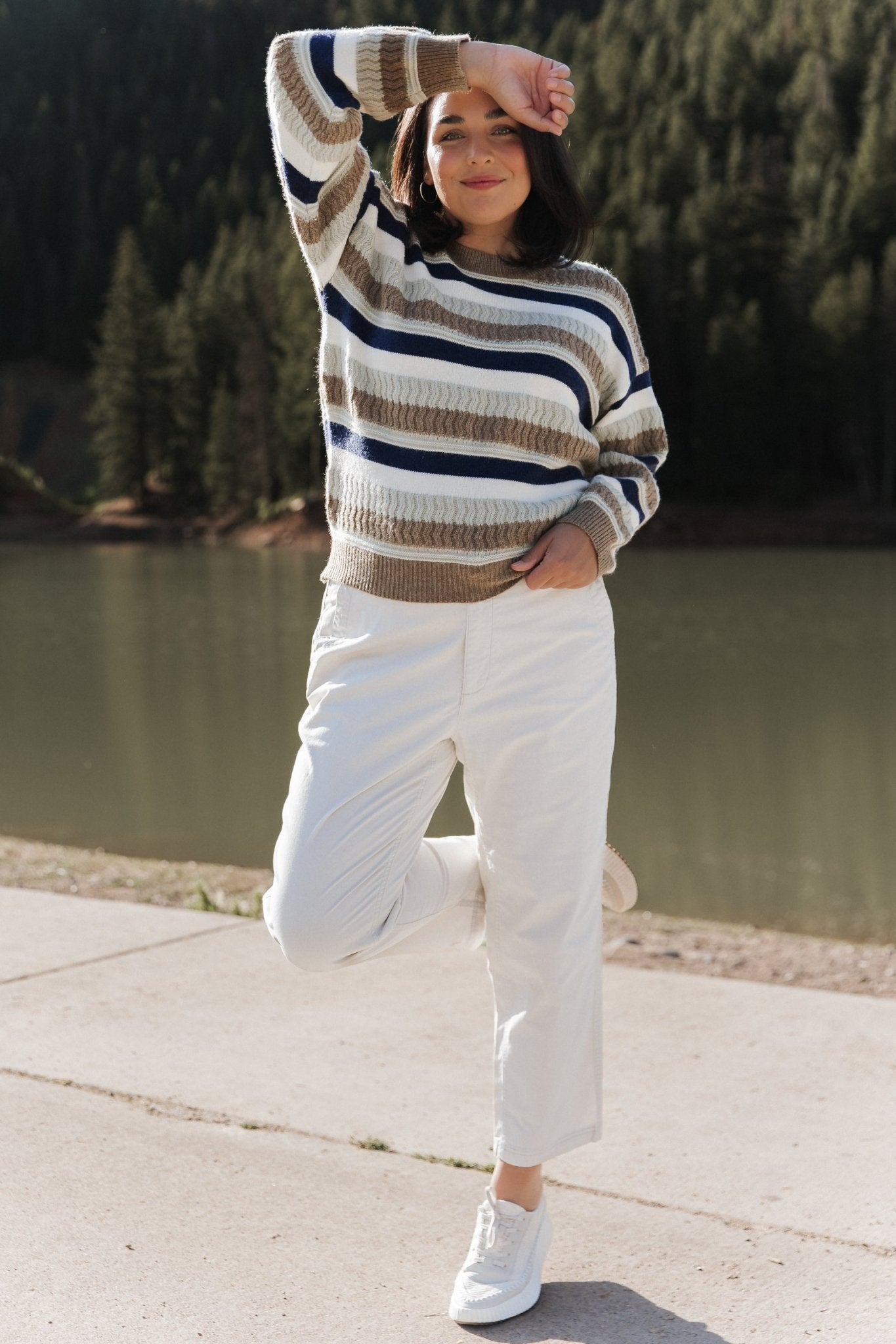 Kira Striped Sweater | Baltic Born Navy + Sage Multi