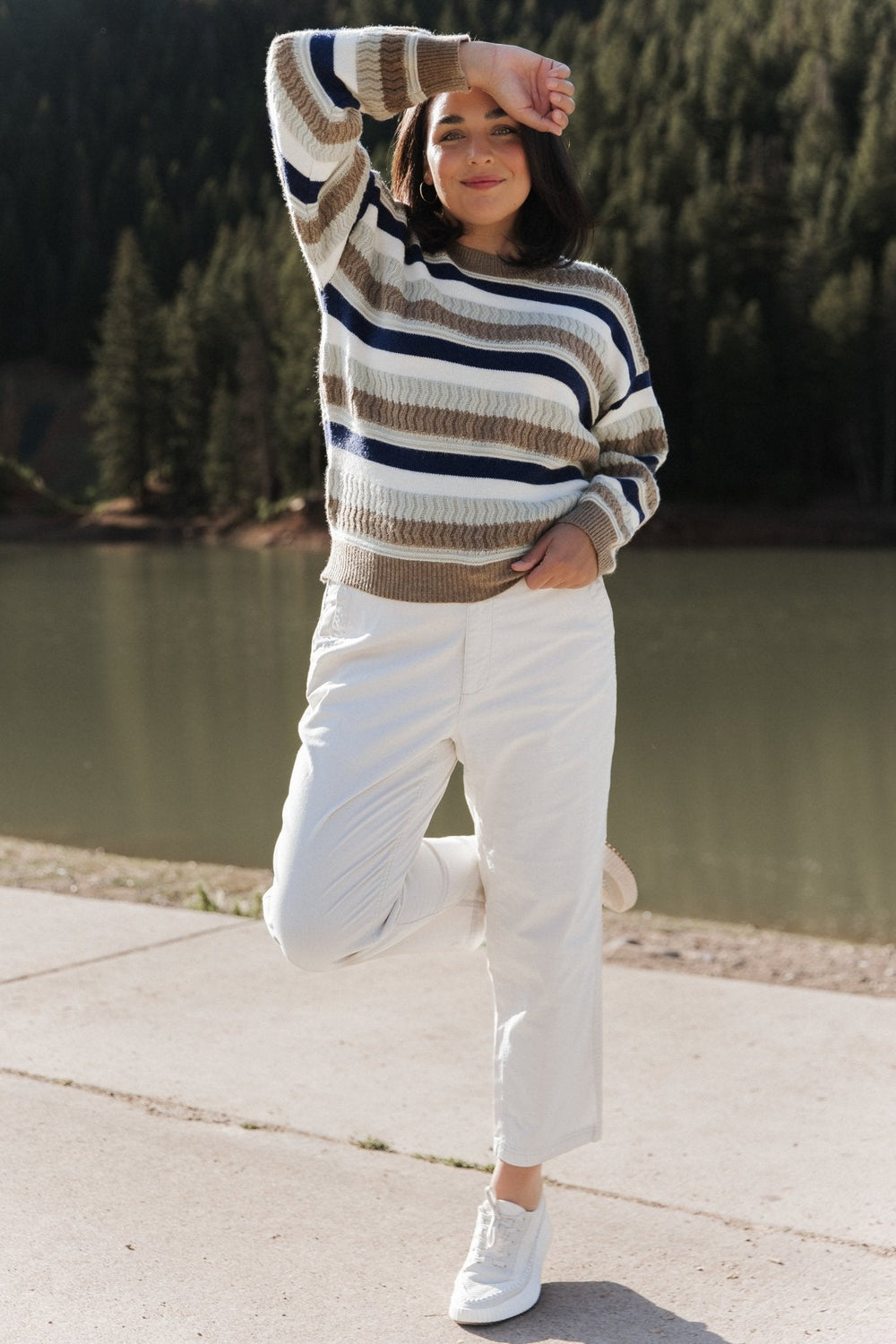 Kira Striped Sweater | Baltic Born Navy + Sage Multi