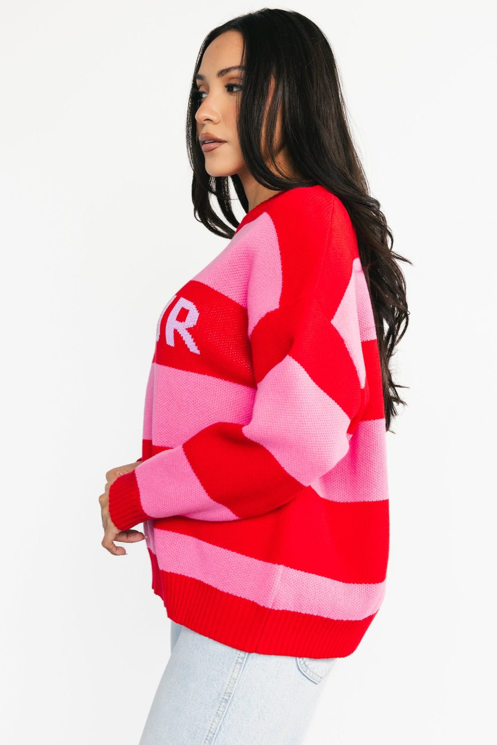 Amour Striped Sweater | Baltic Born Pink + Red