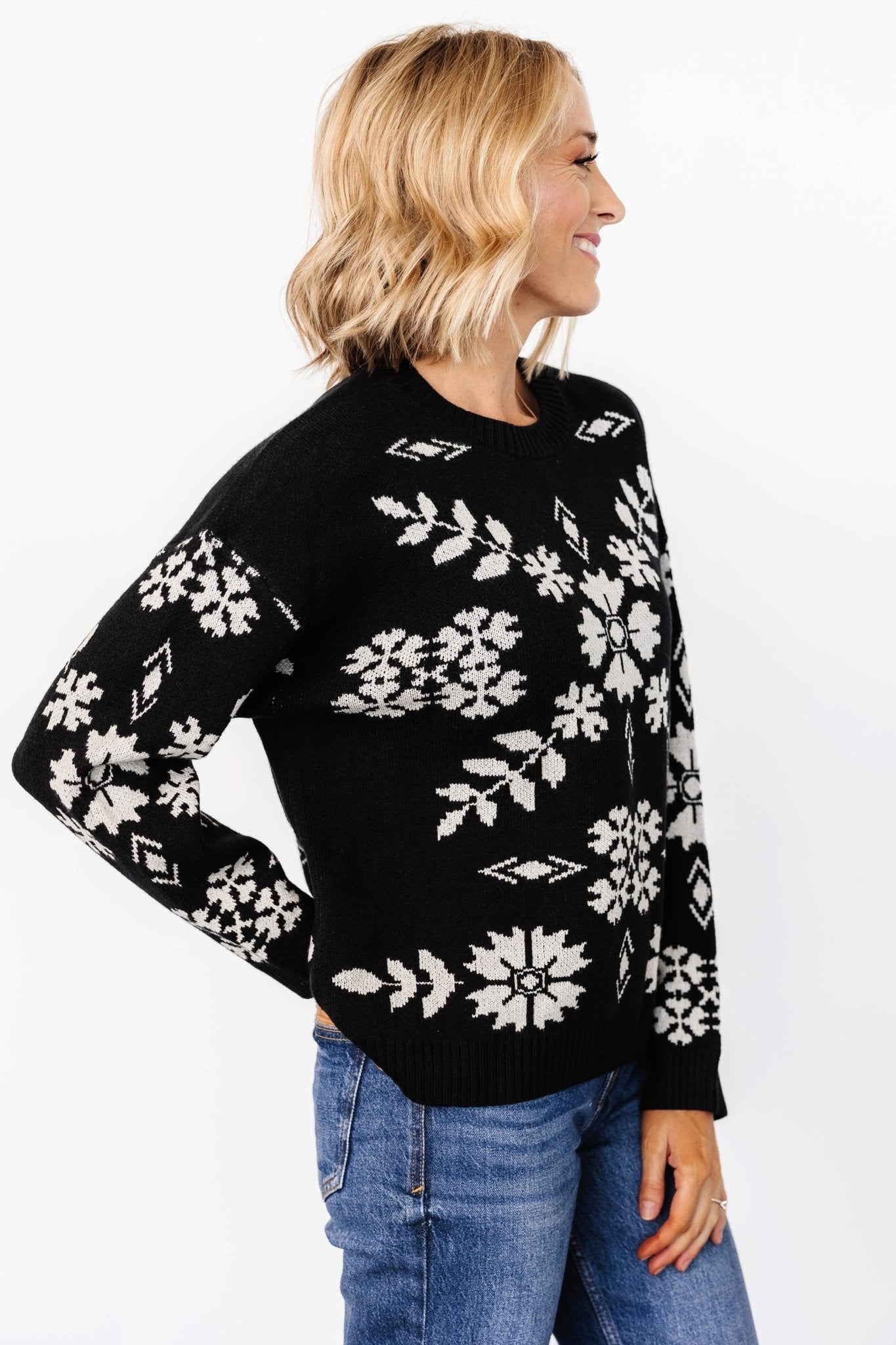 Elsa Sweater | Baltic Born Black + Off White