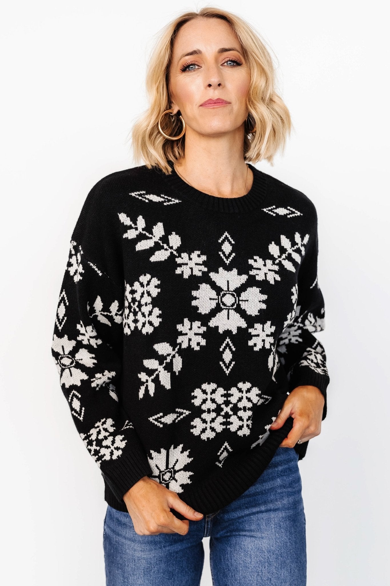 Elsa Sweater | Baltic Born Black + Off White