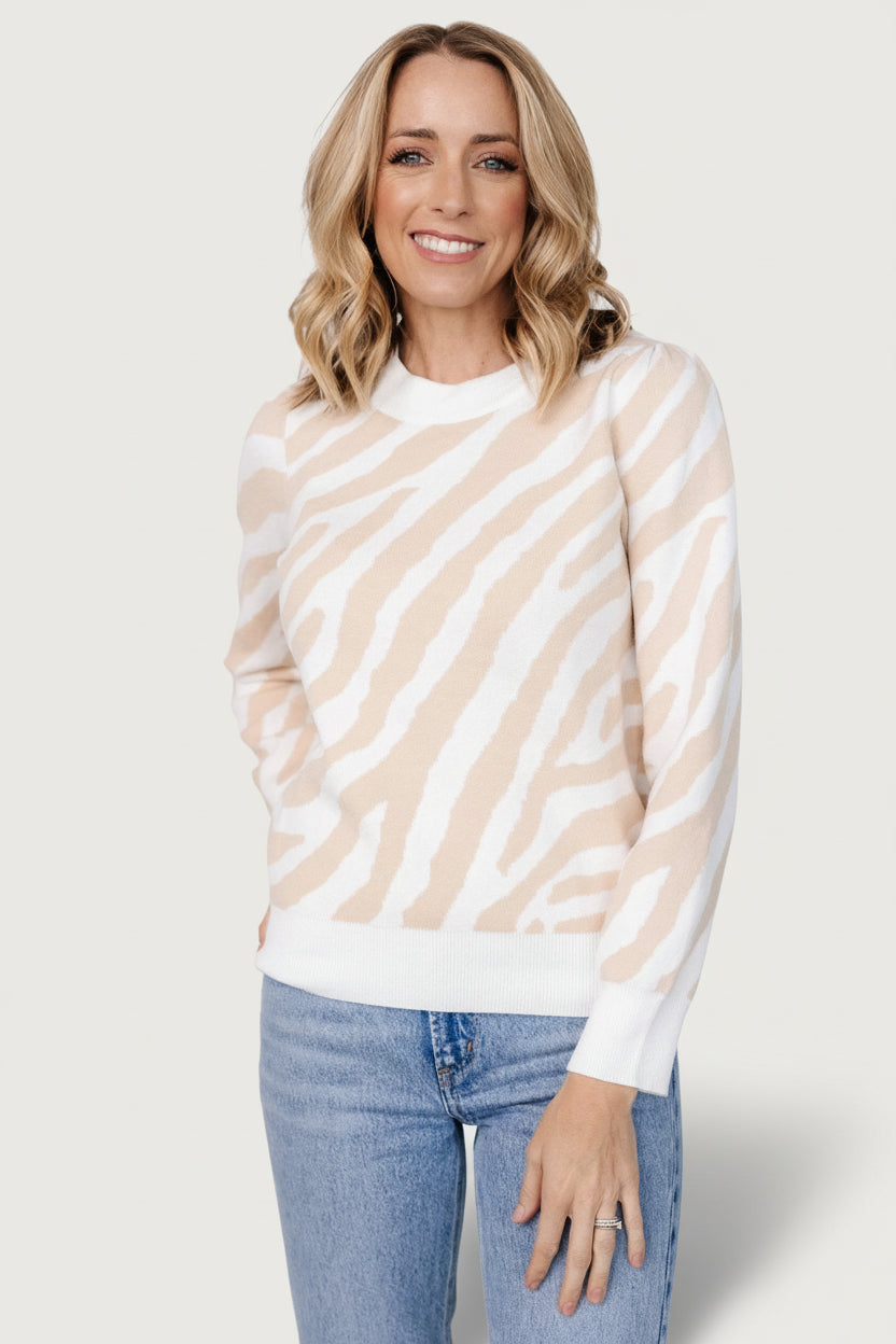 Carter Sweater | Baltic Born Oatmeal Print