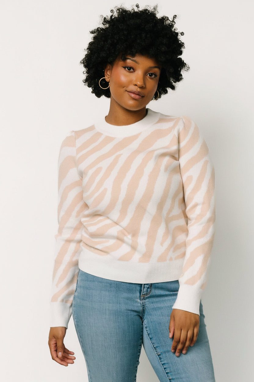 Carter Sweater | Baltic Born Oatmeal Print
