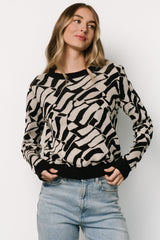 Petra Knit Sweater Top | Baltic Born Black + Ivory