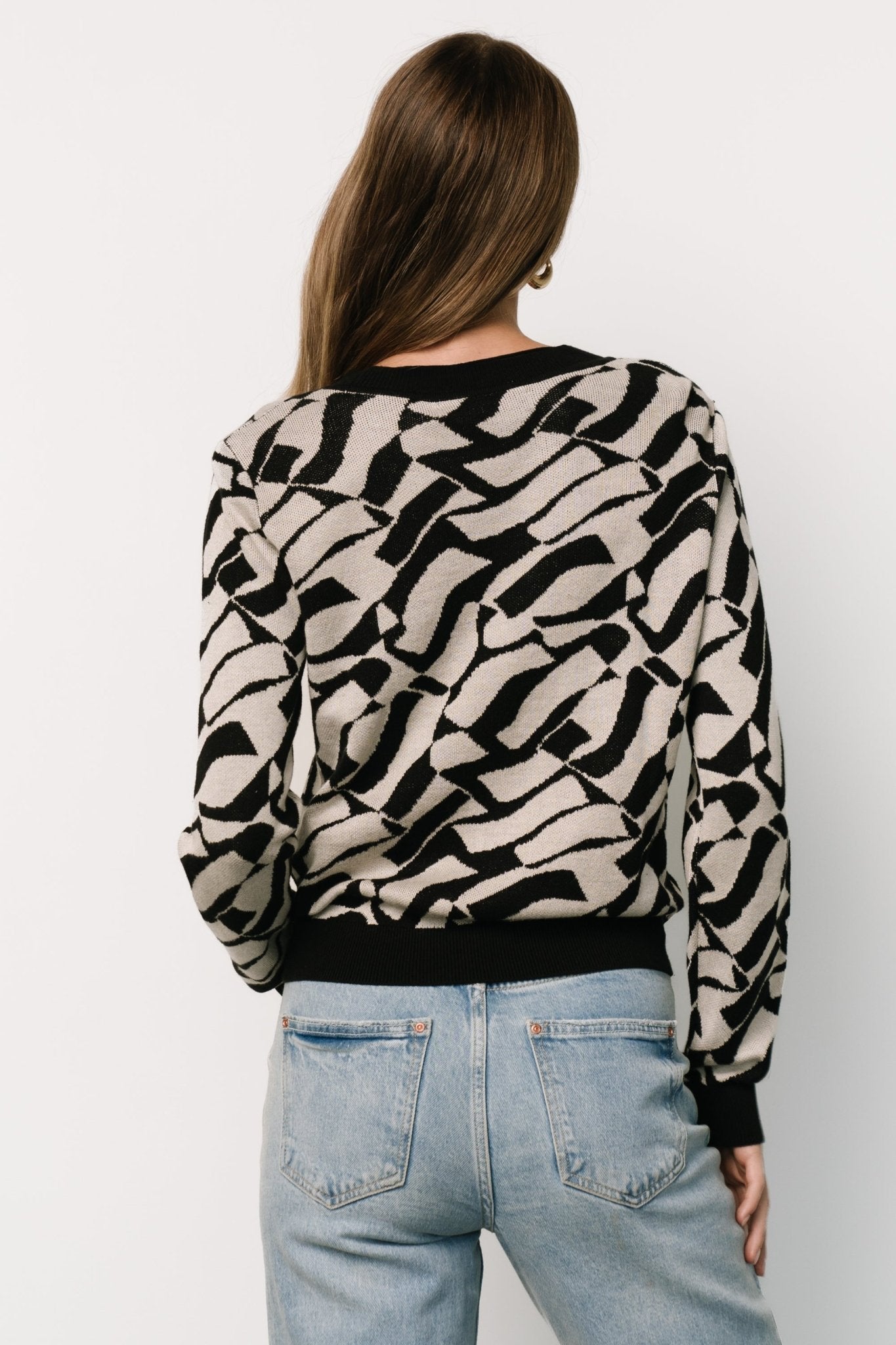 Petra Knit Sweater Top | Baltic Born Black + Ivory
