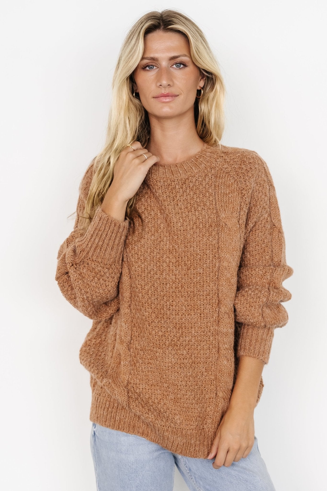Lukas Cable Knit Sweater | Baltic Born Camel