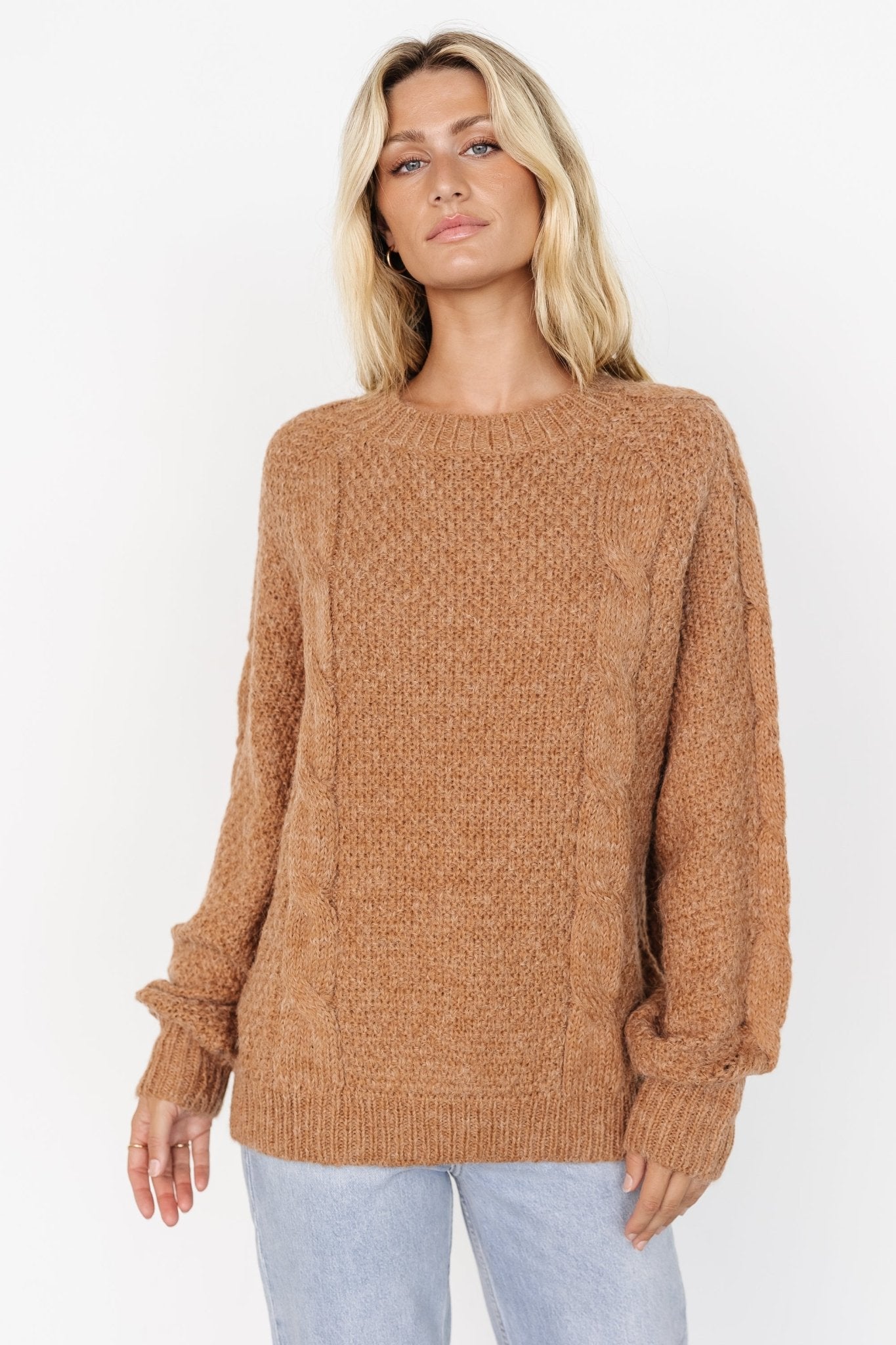 Lukas Cable Knit Sweater | Baltic Born Camel
