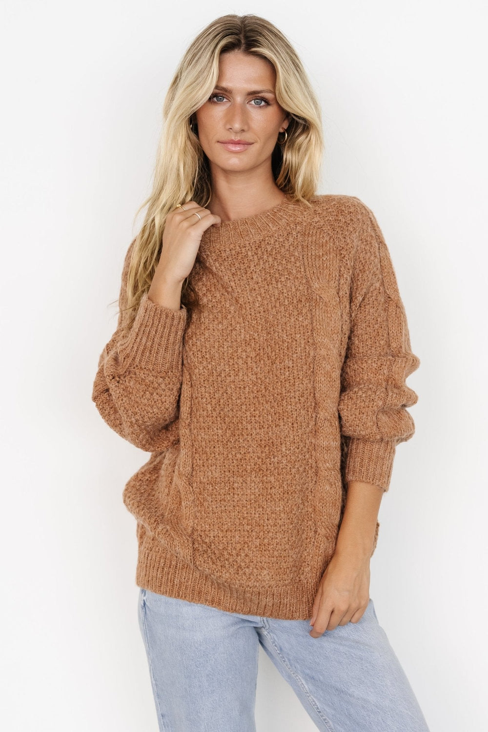 Lukas Cable Knit Sweater | Baltic Born Camel
