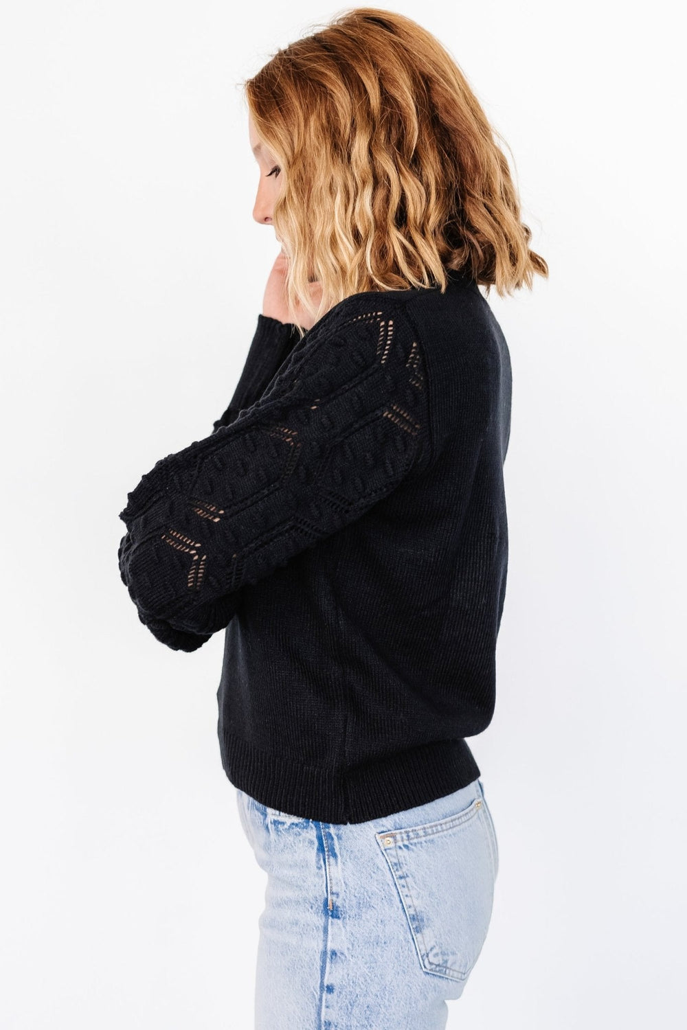Devri Pointelle Sweater | Baltic Born Black