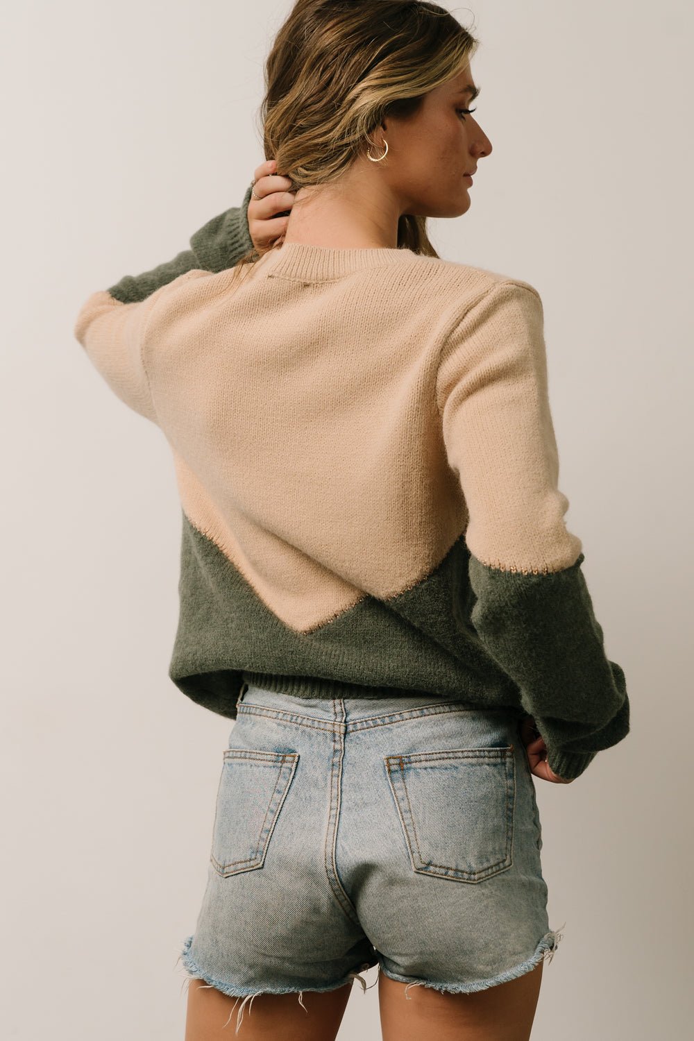 Rowen Color Block Sweater | Baltic Born Natural + Green