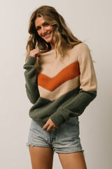 Rowen Color Block Sweater | Baltic Born Natural + Green