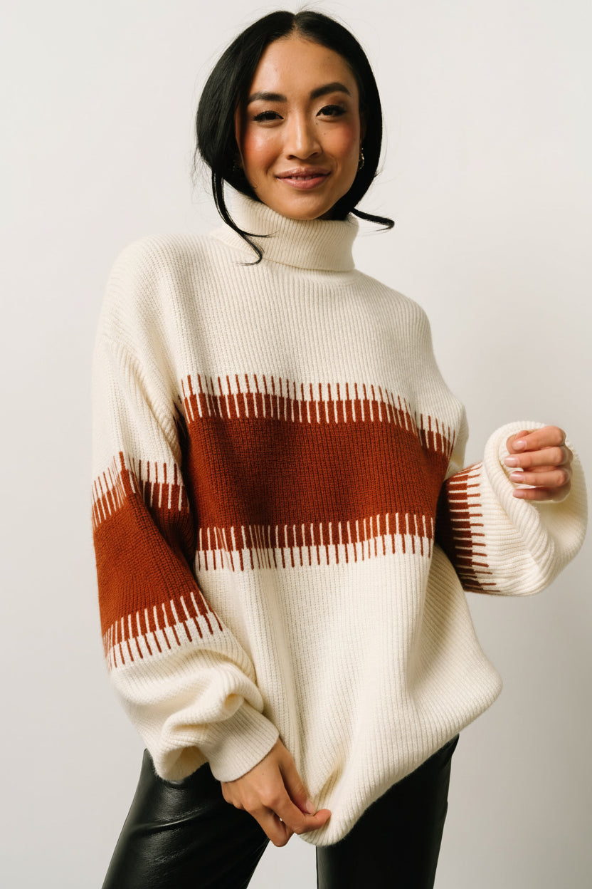 Antonov Turtle Neck Sweater | Baltic Born Cream + Spice