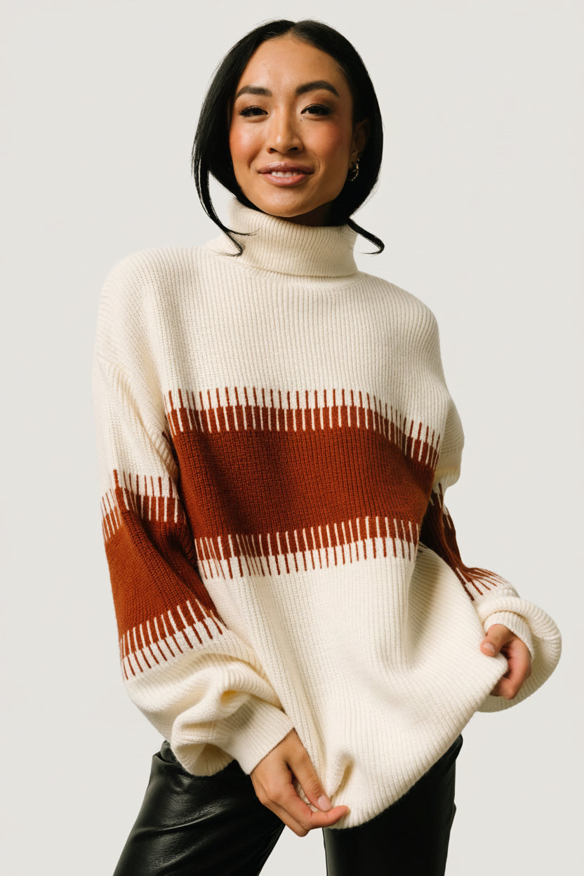 Antonov Turtle Neck Sweater | Baltic Born Cream + Spice