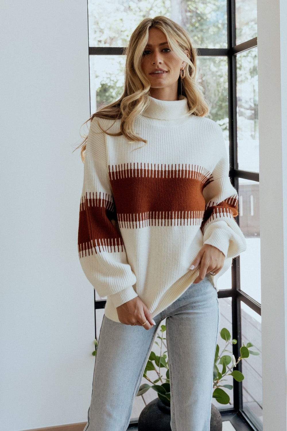 Antonov Turtle Neck Sweater | Baltic Born Cream + Spice