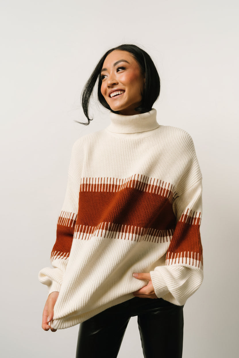 Antonov Turtle Neck Sweater | Baltic Born Cream + Spice