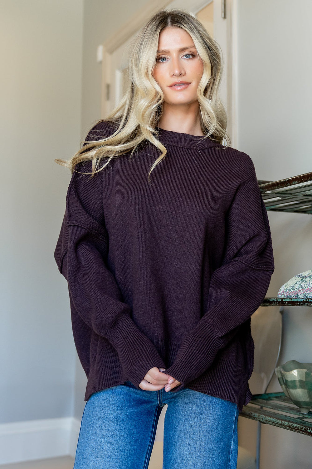 Jeremiah Knit Sweater | Baltic Born Dark Plum