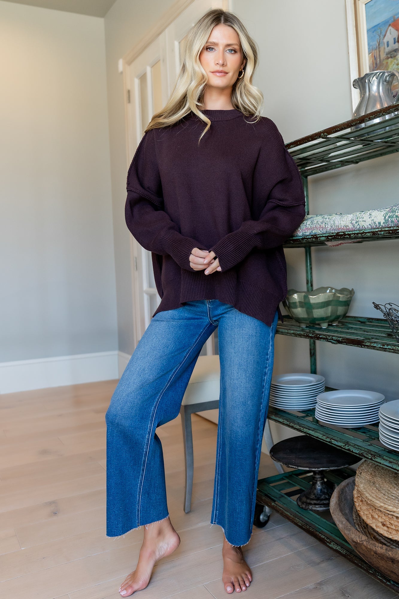 Jeremiah Knit Sweater | Baltic Born Dark Plum