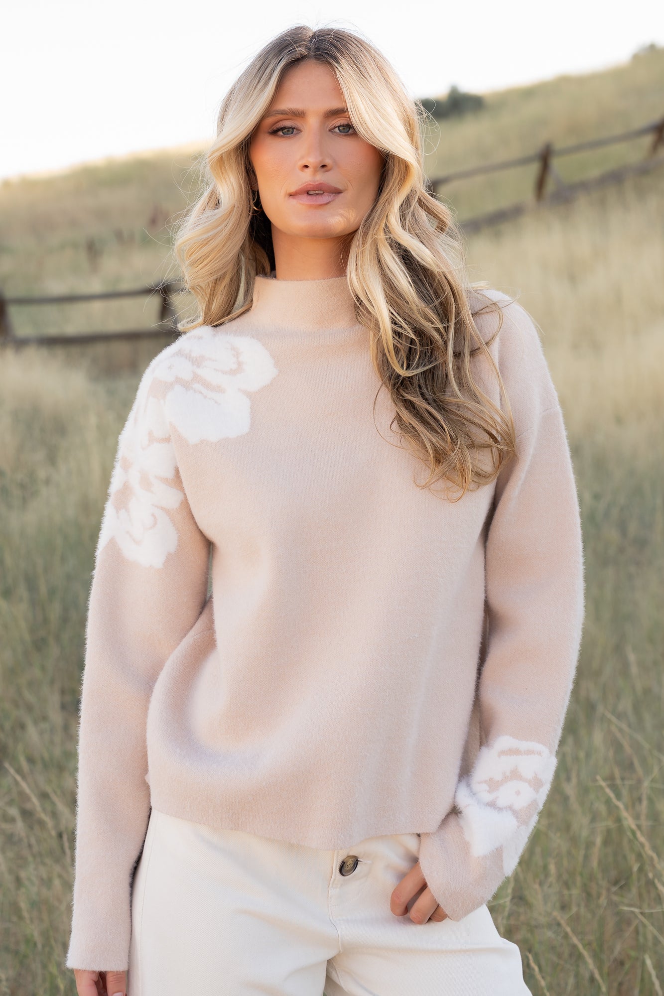 Oda Floral Sweater | Baltic Born Natural + Off White