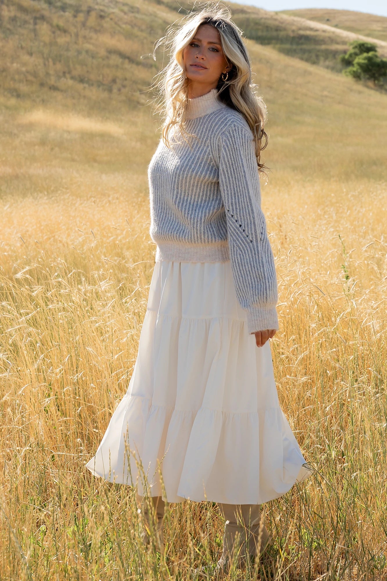 Vanessa Sweater | Baltic Born Natural + Blue Stripe