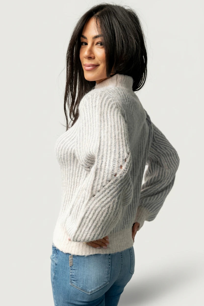 Vanessa Sweater | Baltic Born Natural + Blue Stripe