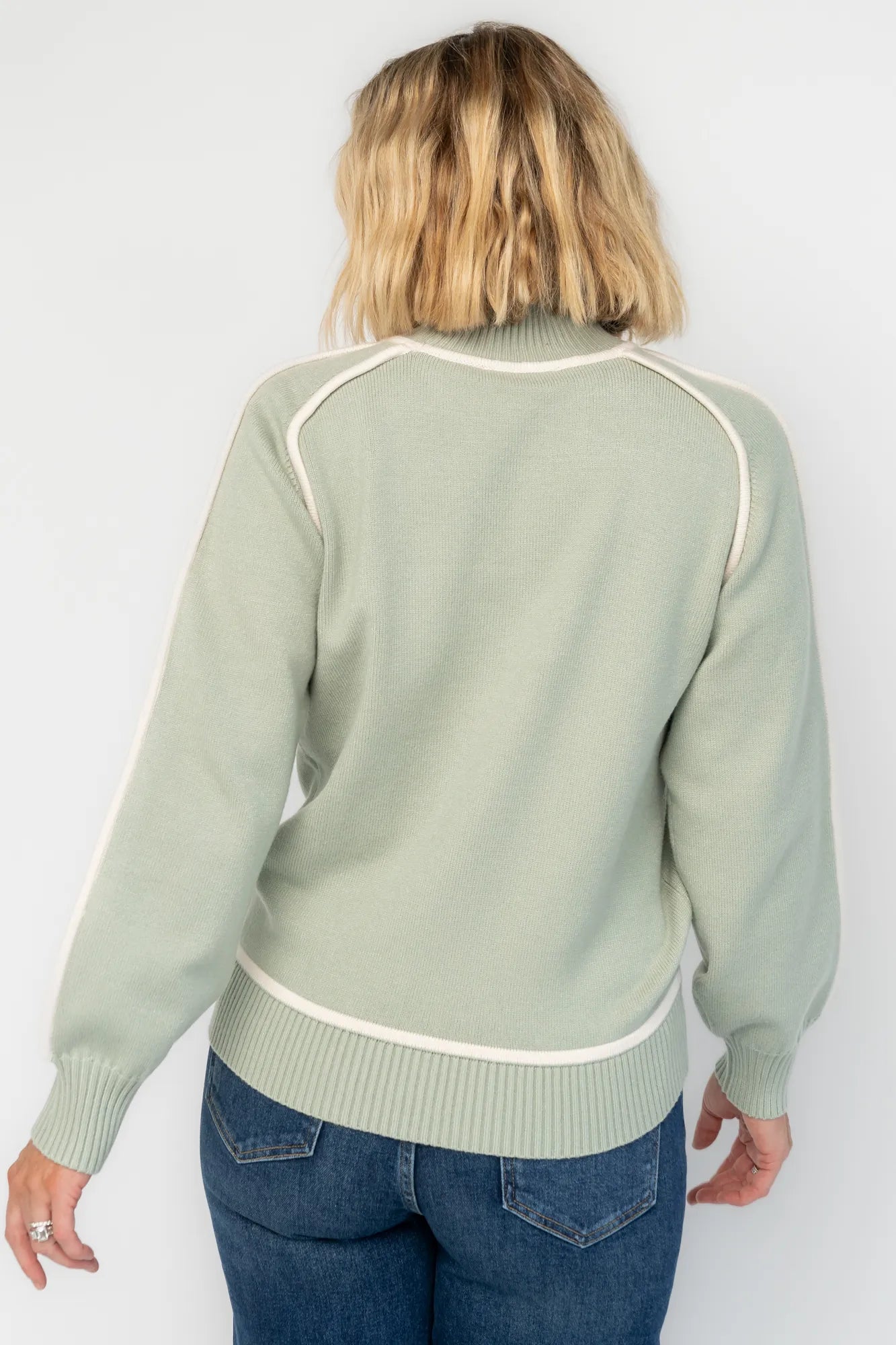 Harrington Sweater | Baltic Born Sage + Cream