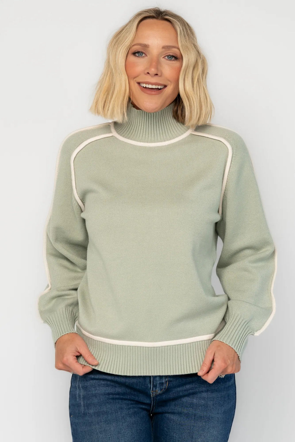 Harrington Sweater | Baltic Born Sage + Cream