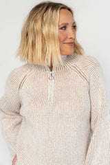 Arlington Half Zip Sweater | Baltic Born Beige Stripe