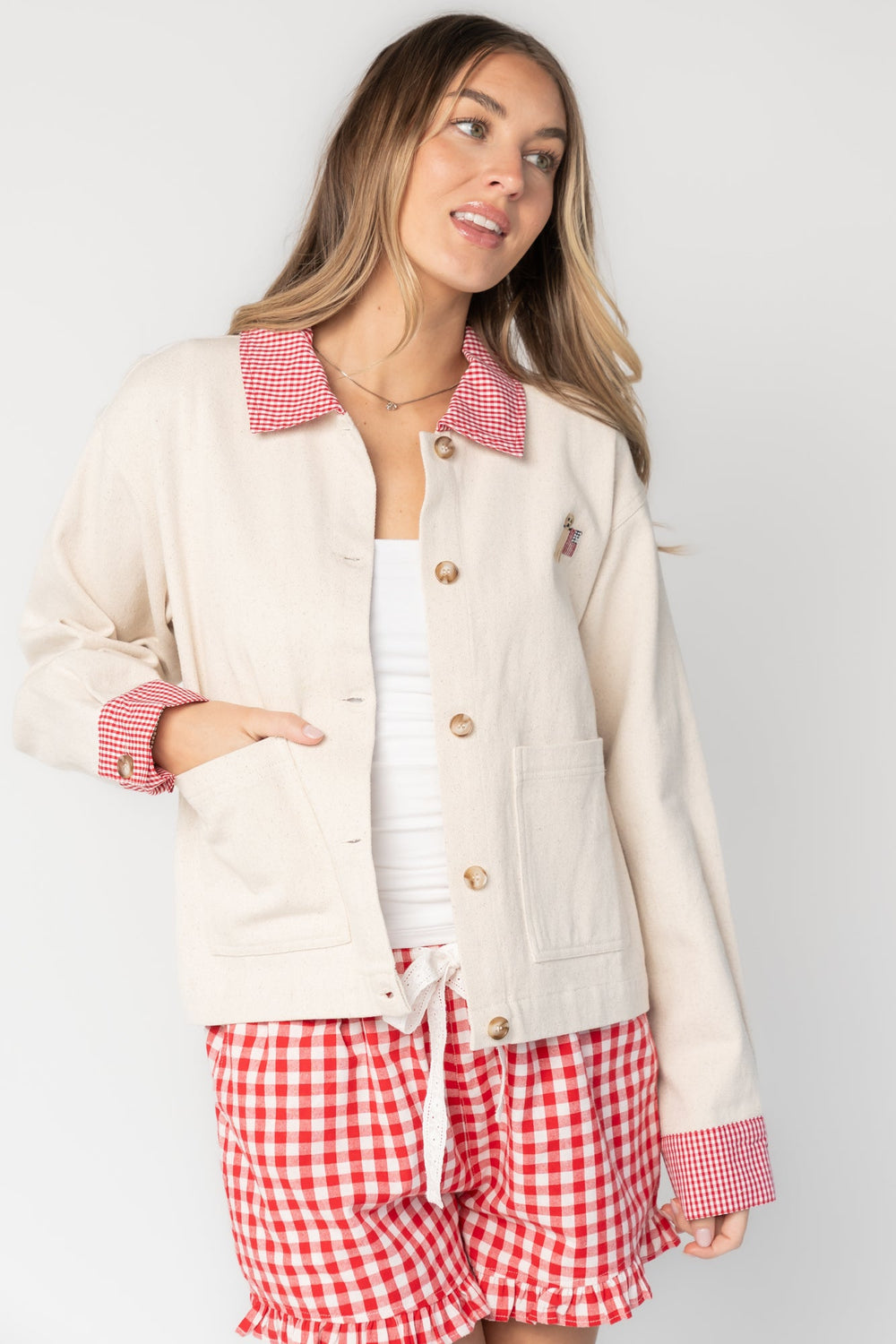 Scout Jacket | Baltic Born Ivory + Red Gingham