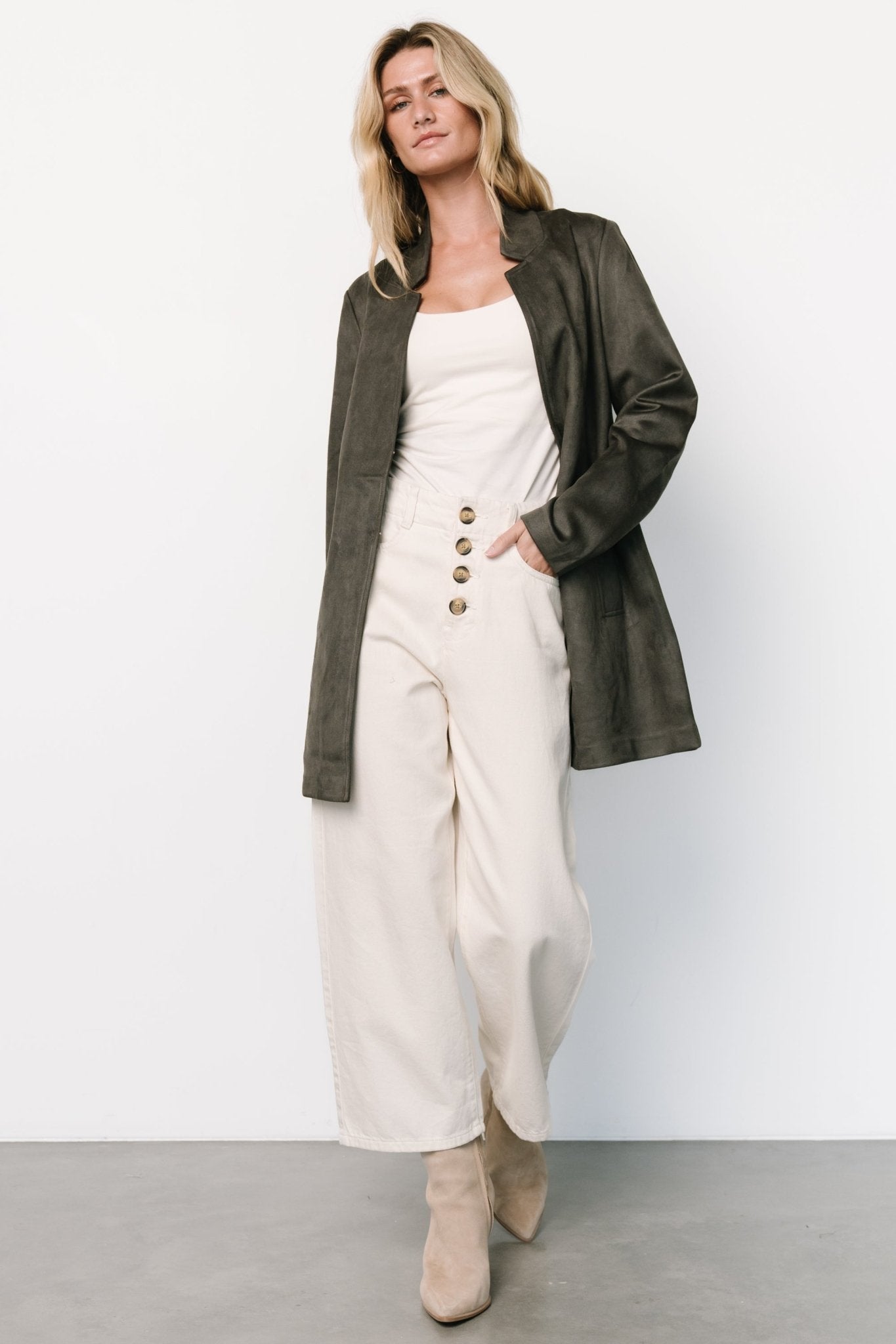 Queenie Faux Suede Jacket | Baltic Born Charcoal