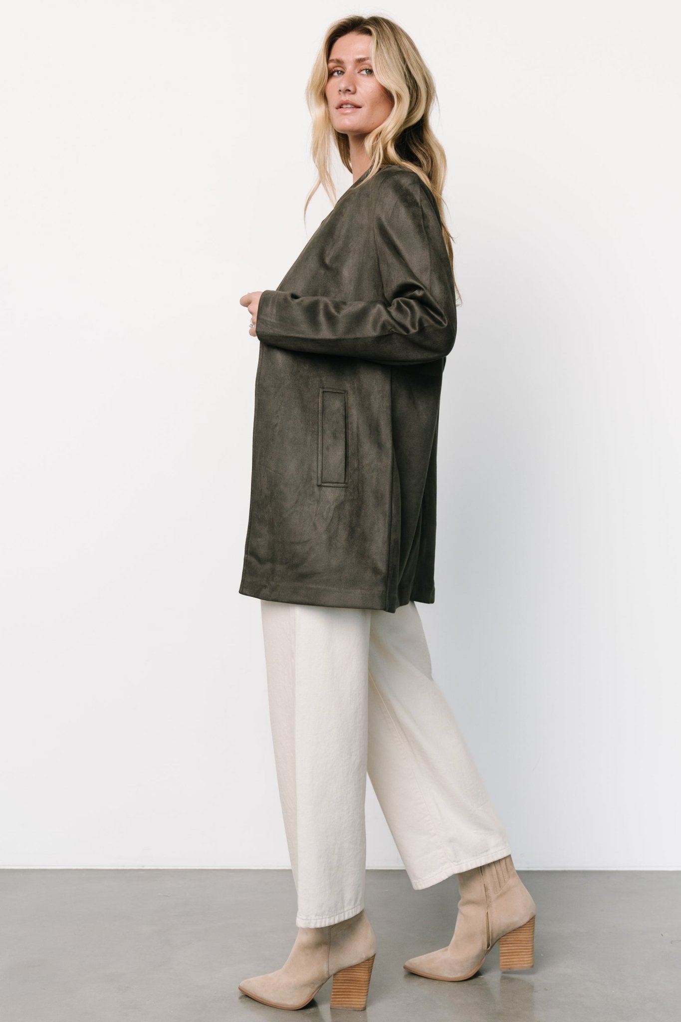 Queenie Faux Suede Jacket | Baltic Born Charcoal