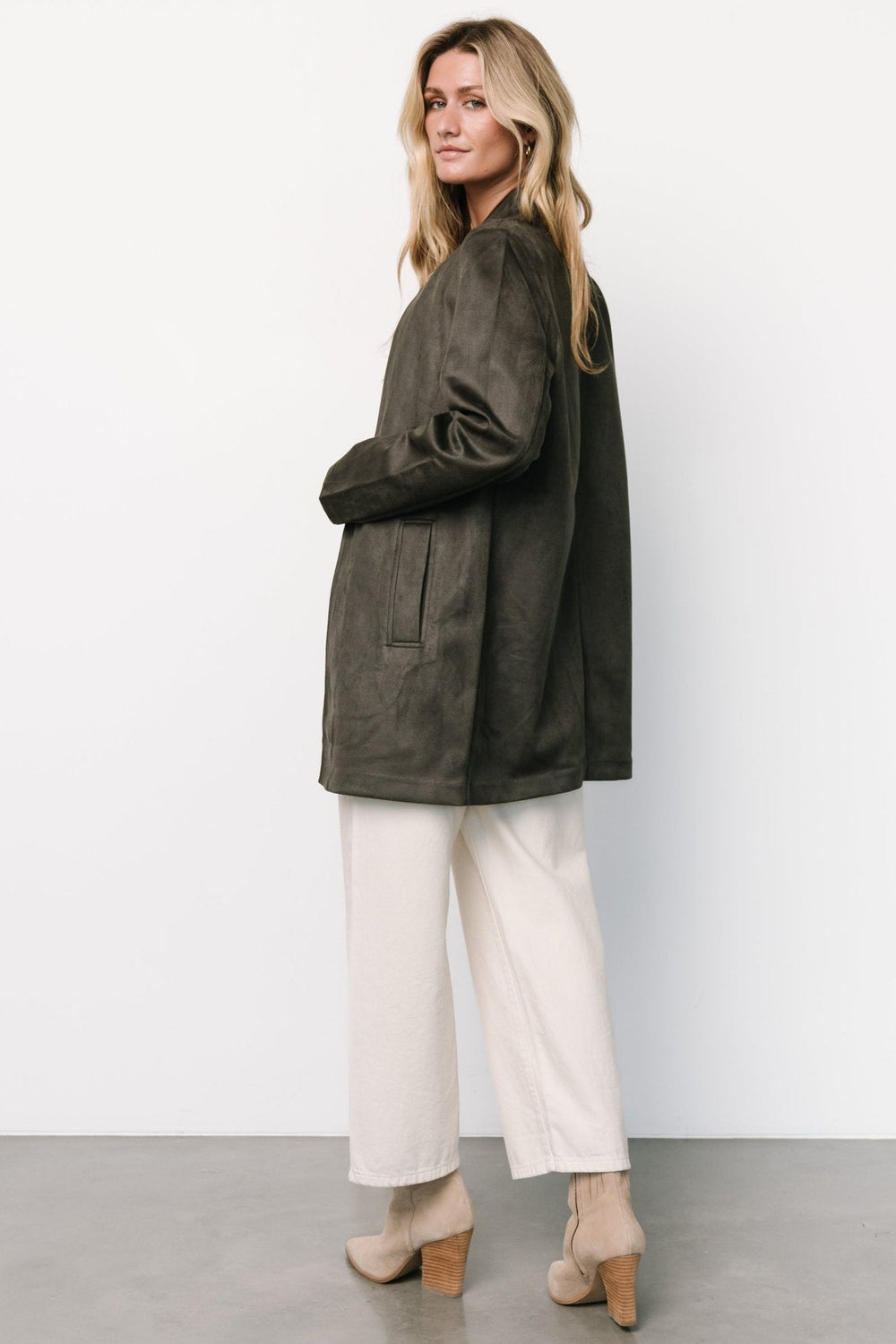 Queenie Faux Suede Jacket | Baltic Born Charcoal