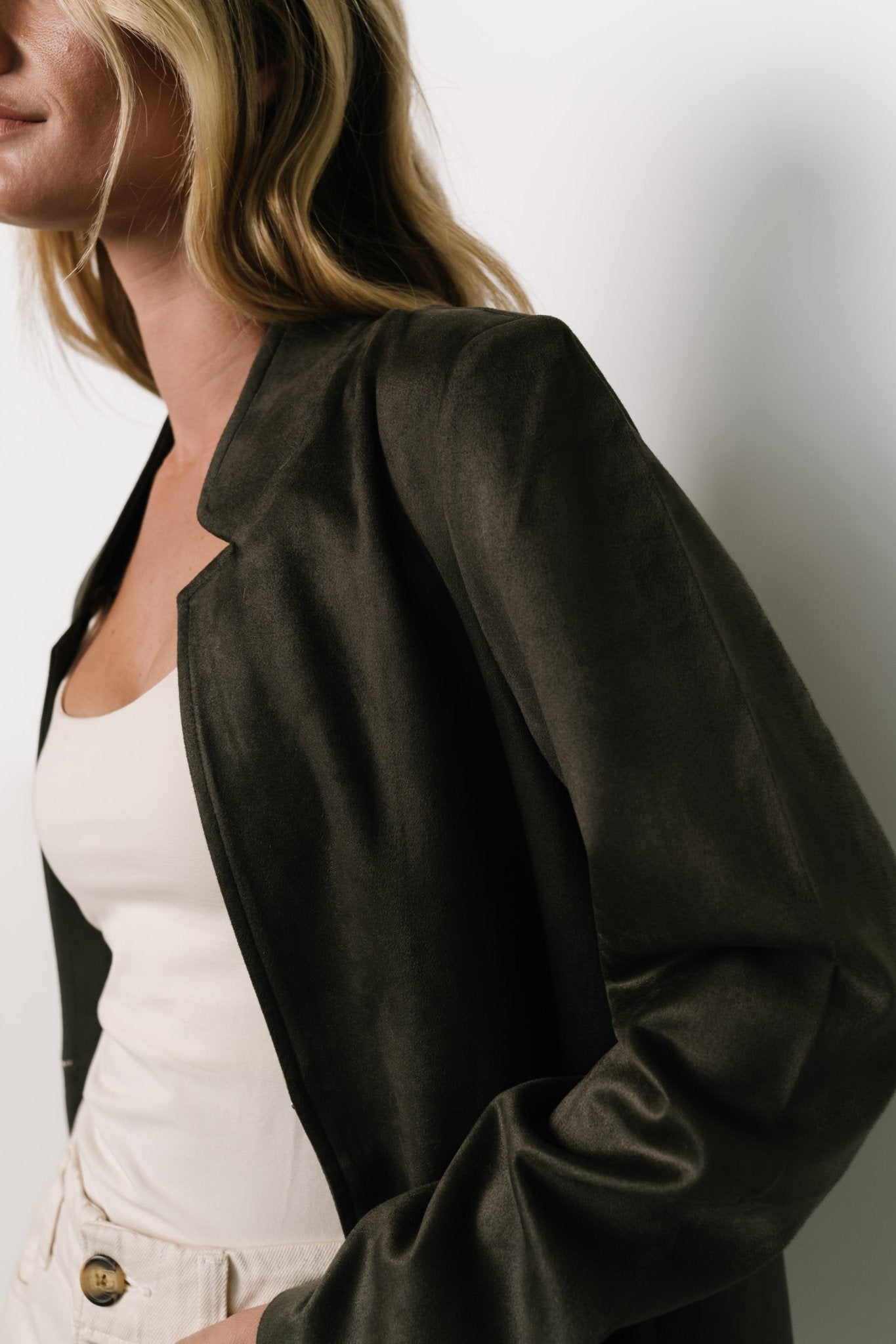 Queenie Faux Suede Jacket | Baltic Born Charcoal
