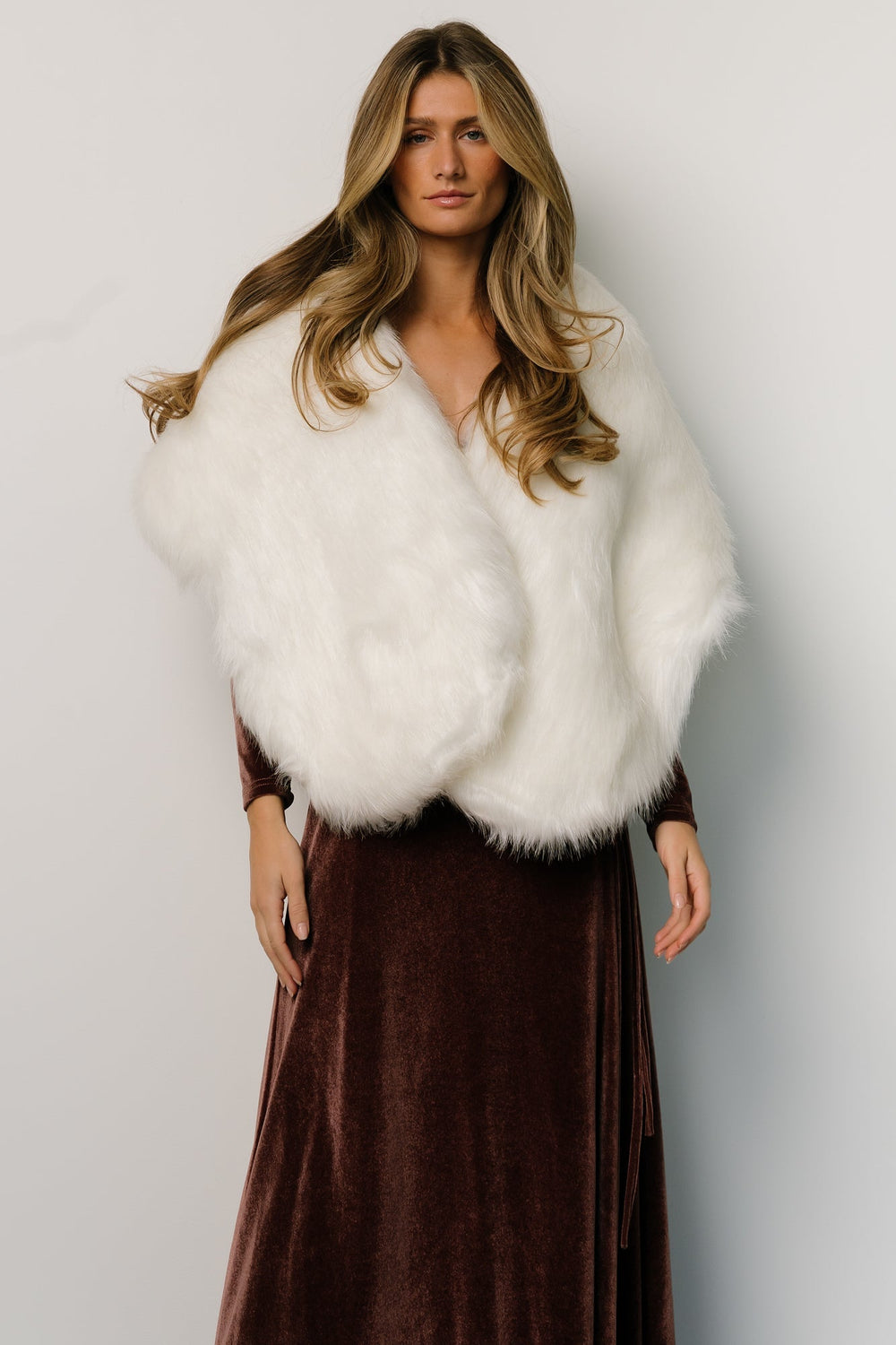 Jovie Faux Fur Shawl | Baltic Born Pearl