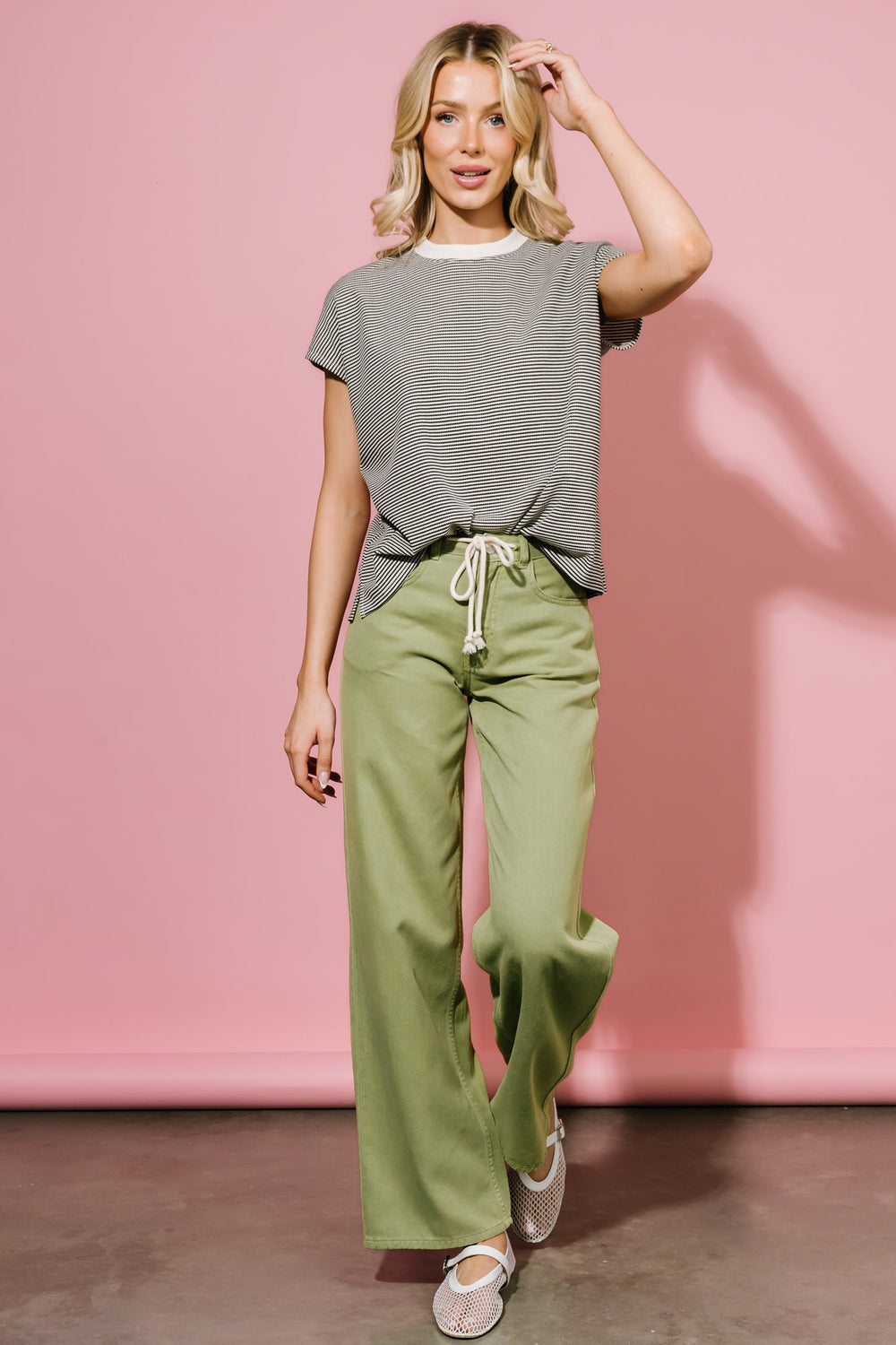 Mabel Mid Rise Soft Denim Pants | Baltic Born Green