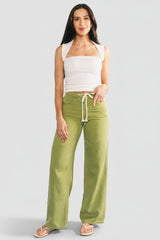 Mabel Mid Rise Soft Denim Pants | Baltic Born Green