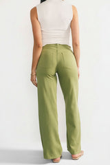 Mabel Mid Rise Soft Denim Pants | Baltic Born Green