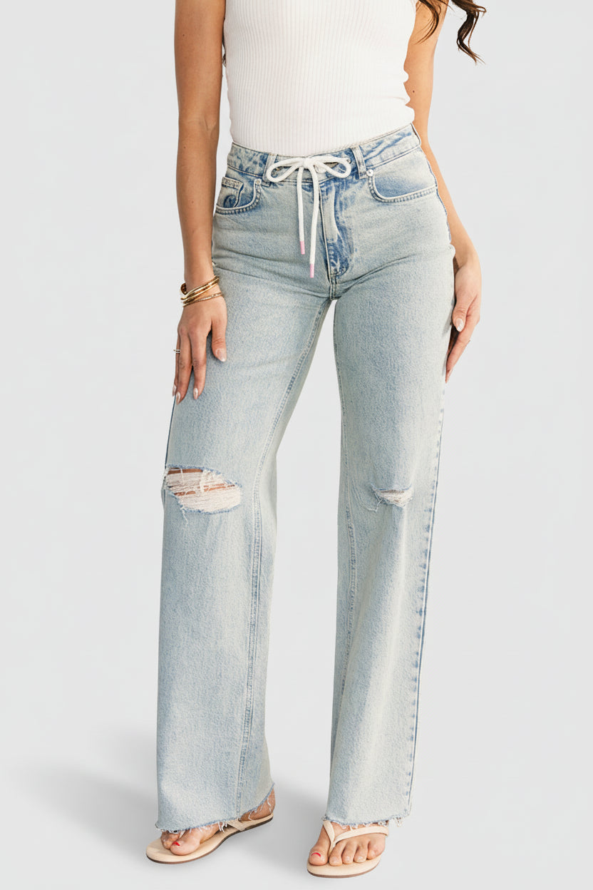Ronda Mid Rise Ripped Jeans | Baltic Born Light Wash