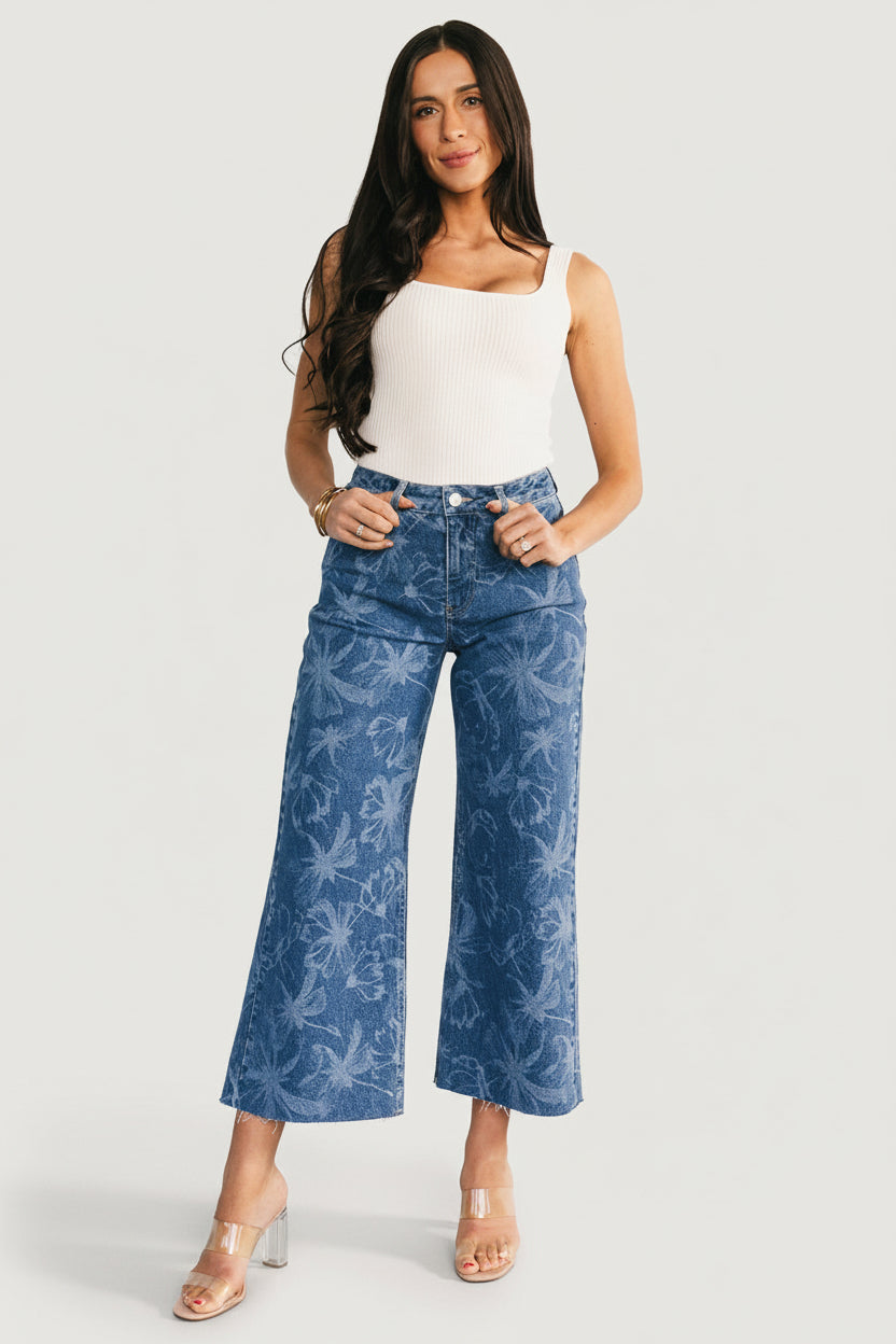Cádiz Mid Rise Relaxed Jeans | Baltic Born Medium Floral Wash