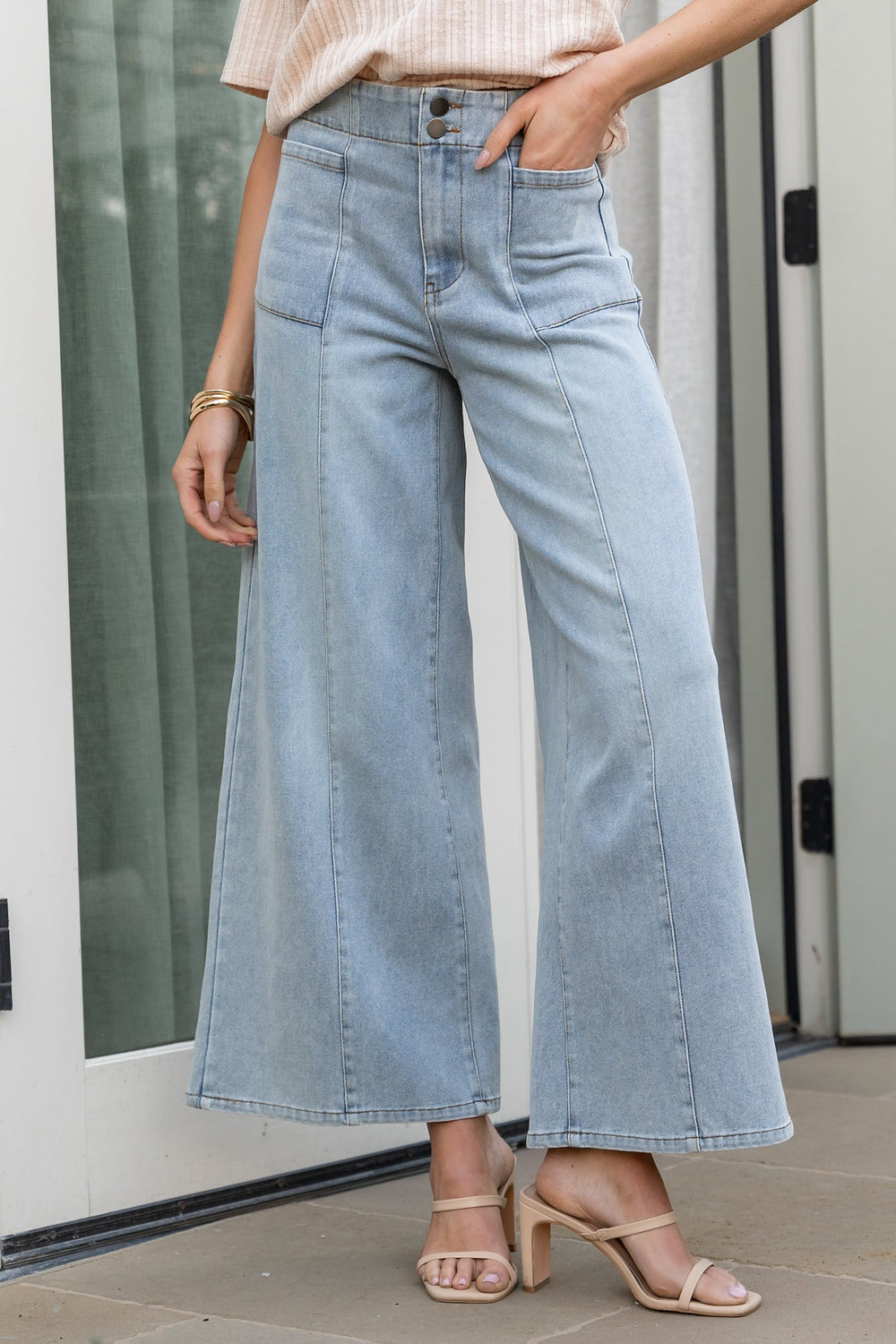 Emmi Mid Rise Wide Leg Jeans | Baltic Born Light Wash