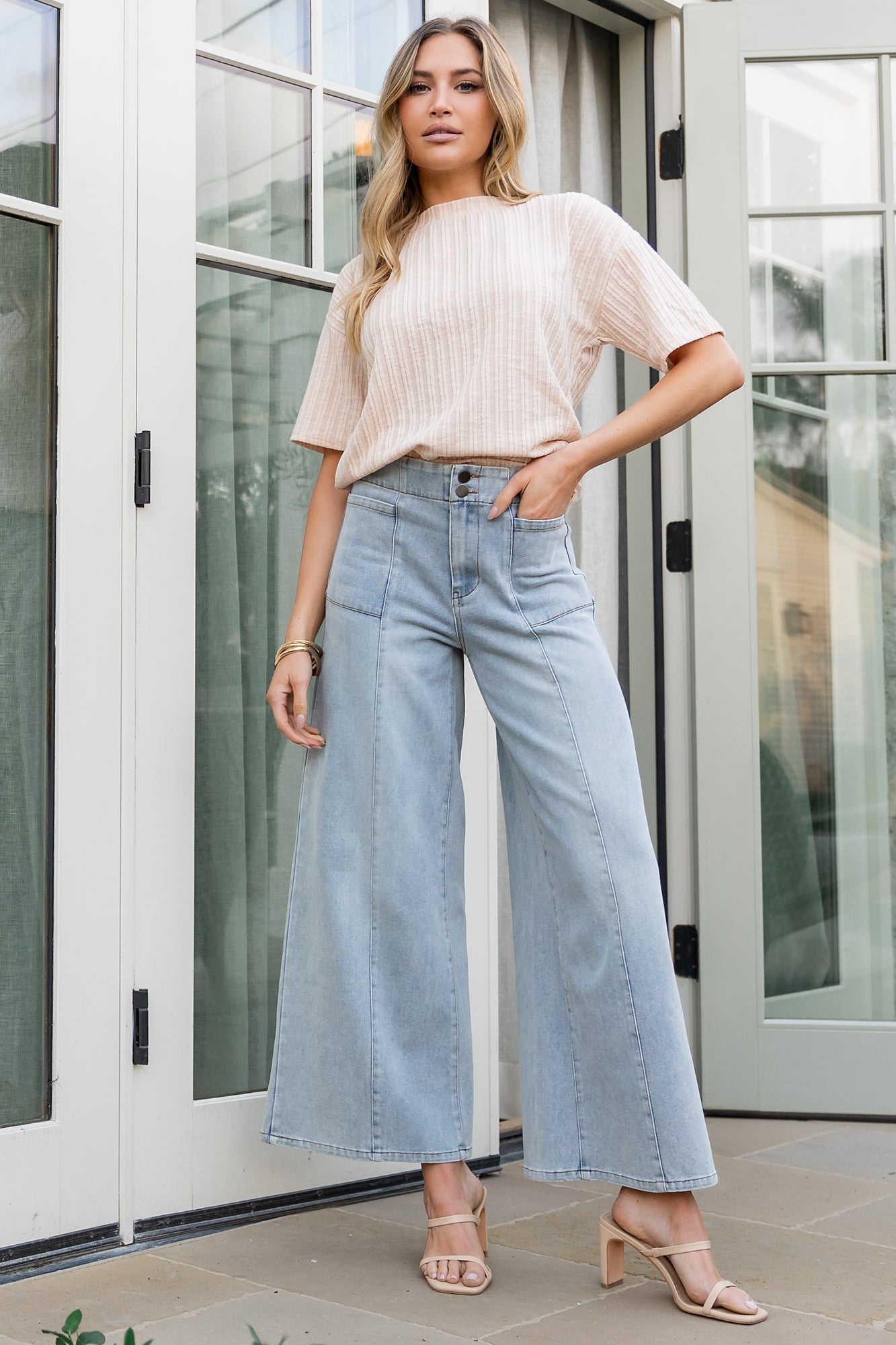 Emmi Mid Rise Wide Leg Jeans | Baltic Born Light Wash