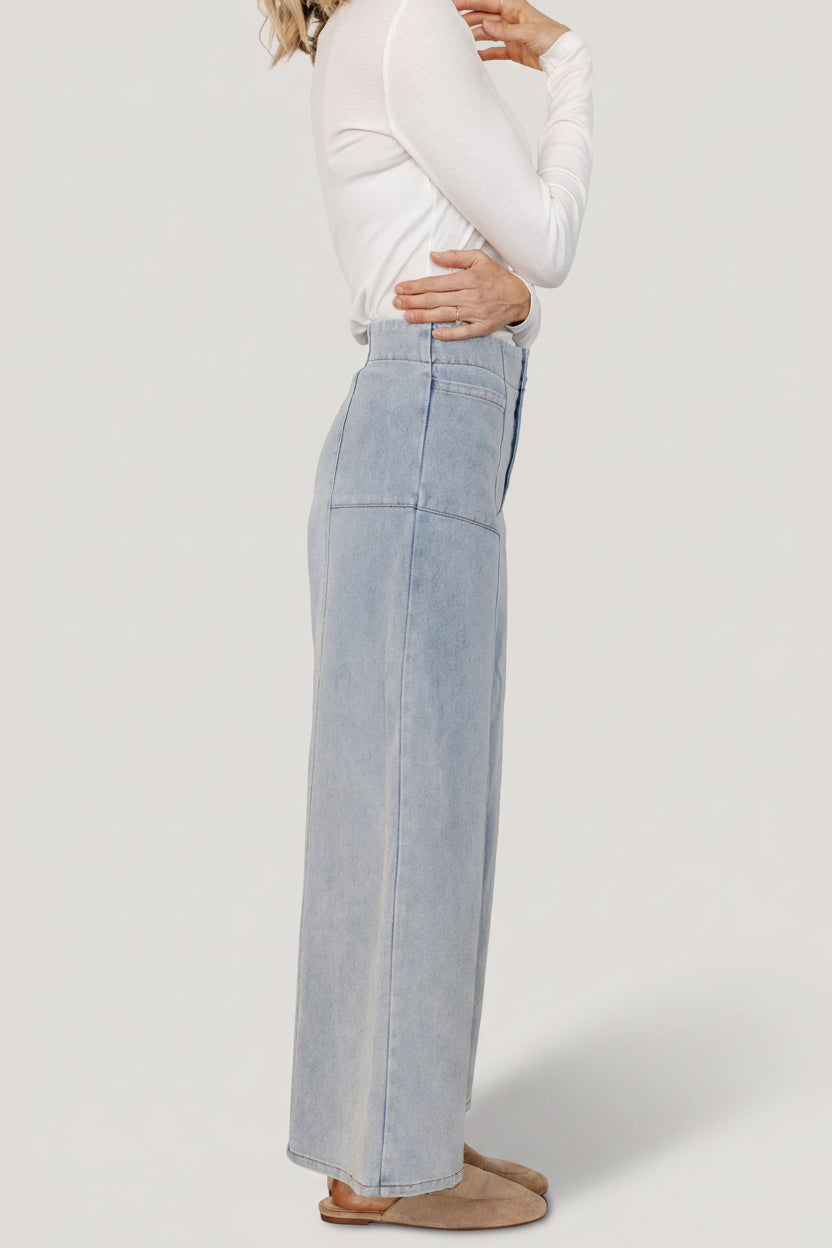 Emmi Mid Rise Wide Leg Jeans | Baltic Born Light Wash