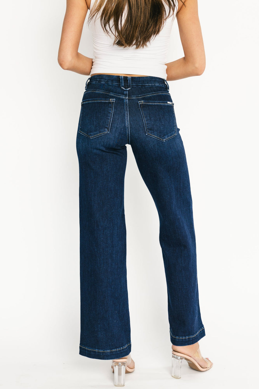 Charme Mid Rise Wide Leg Jeans | Baltic Born Dark Wash