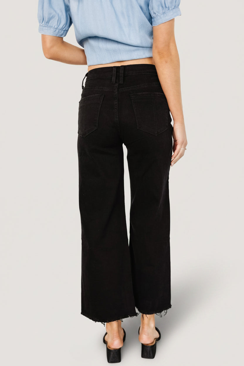 Georgie High Rise Wide Leg Jeans | Baltic Born Black